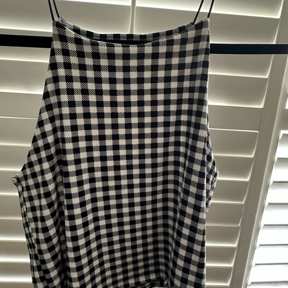 Gaze Monochrome Checkered Top